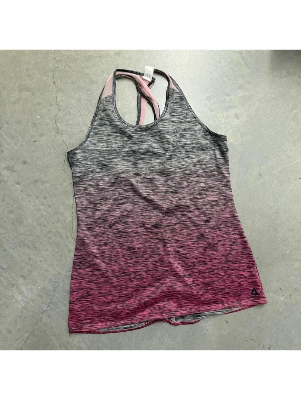 Y2K Women's Gray and Pink Training Workout Tank Top Sized Medium